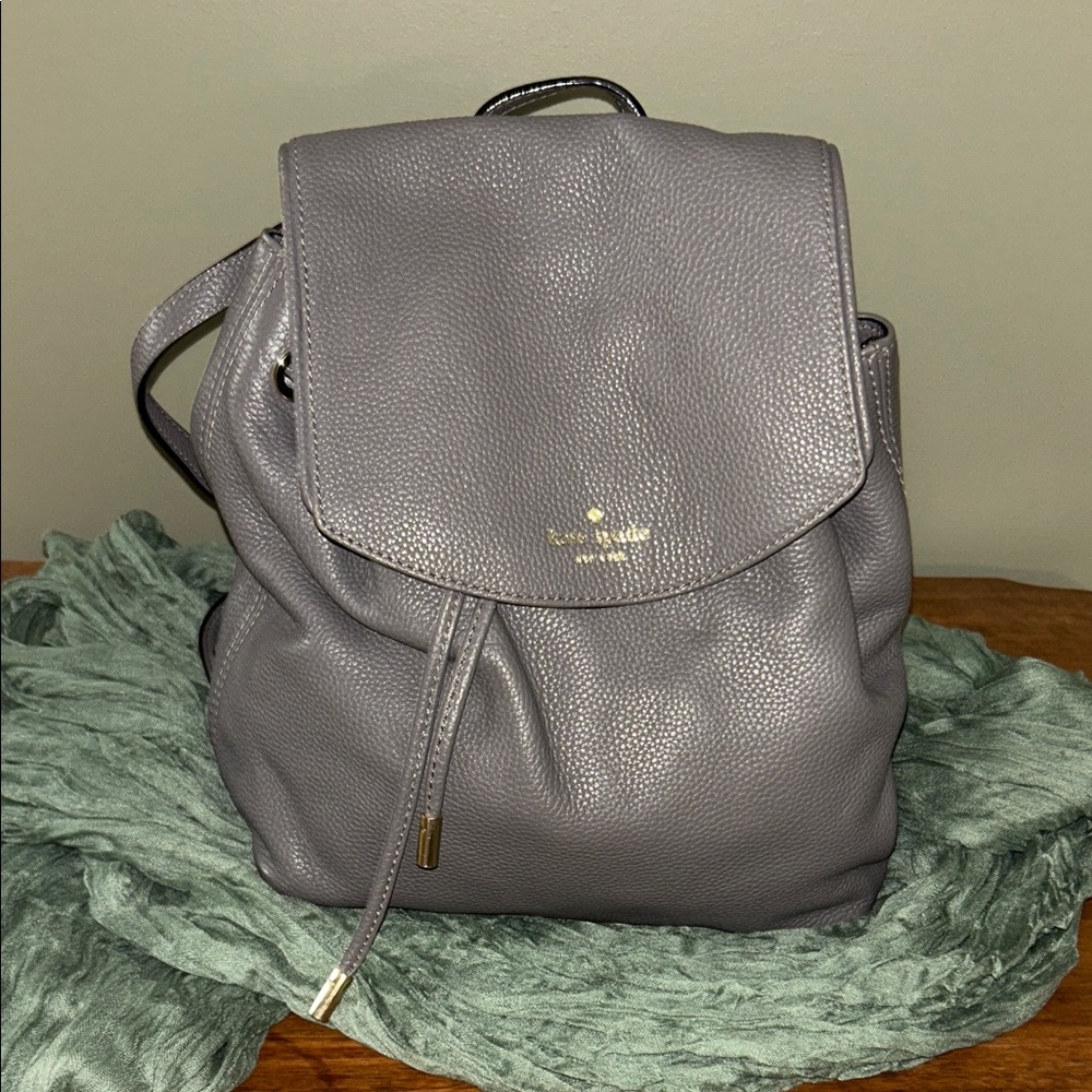 Kate Spade Charcoal Leather Backpack